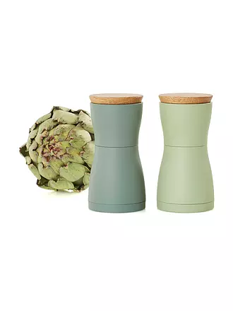 AD HOC | Salz- und Pfeffermühlen Set 2-teilig 13cm TWIN Hell- /Dunkelgrau | 